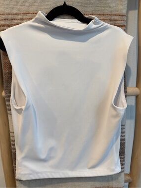 Express White Sleeveless Mock Neck Top
